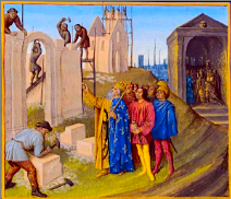 Aachen (Aix-la-Chapelle), Germany, 15th century painting of Aachen Dom