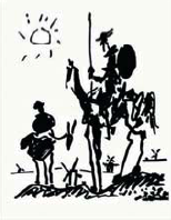 Don Quixote, Castilla la Mancha, Spain, Pablo Picasso painting