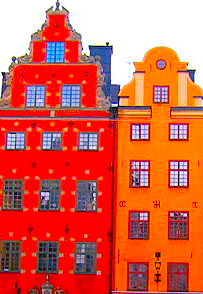 Gamla Stan, Stockholm, Sweden Stockholm, Sweden, buildings in Gamla Stan, old Stockholm neighborhood